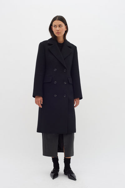 ThoraIW Lapel Coat Black Thumbnail