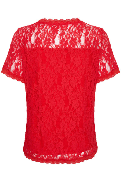 CRKit SS Lace Blouse High Risk Red - 10611696 Thumbnail