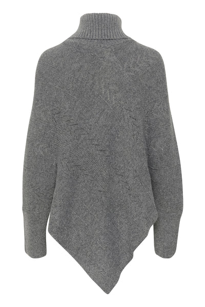 CRHoliday Turtelneck Poncho Asphalt Melange - 10612387 Thumbnail