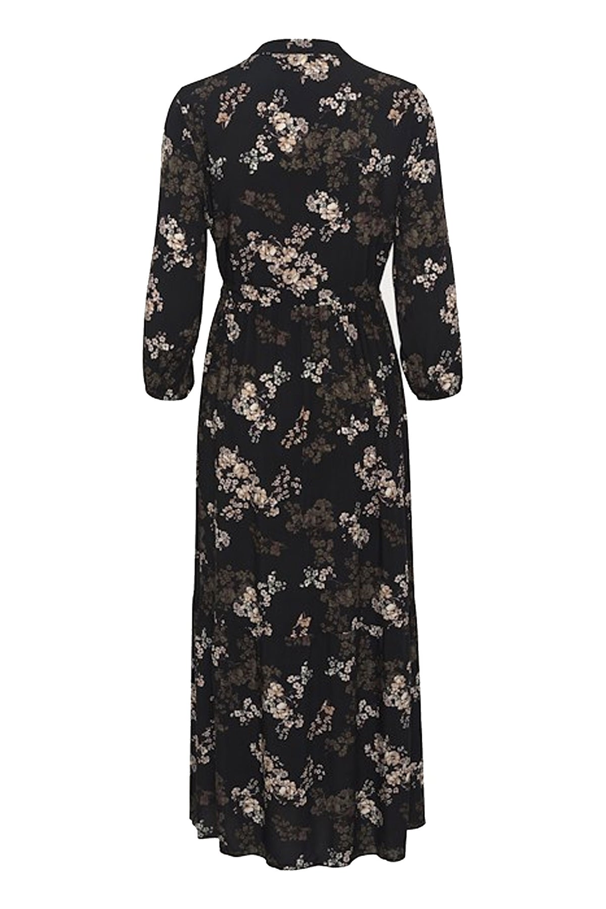 CRAlora Long Dress Black With Autumn Flowers - 10650723