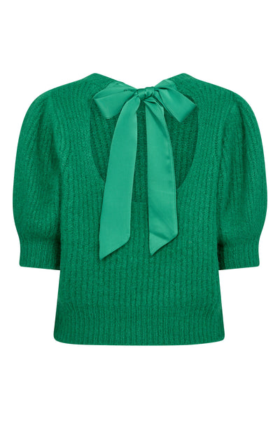 CoralieCC Bow Rib Knit 34-Green - 32135 Thumbnail