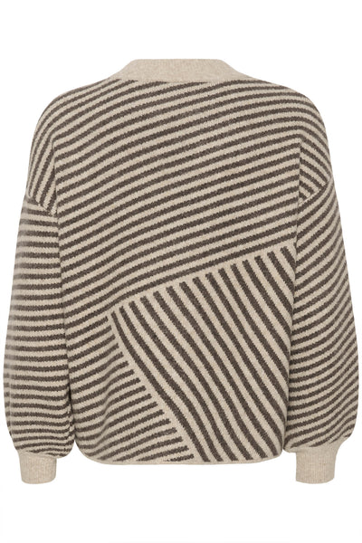 KAverana Knit Pullover Feather Gray mel./ Brown mel. - 10509061 Thumbnail