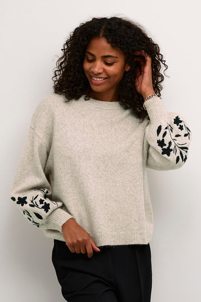 KAlisette Knit Pullover Feather Gray Melange - 10509064 Thumbnail