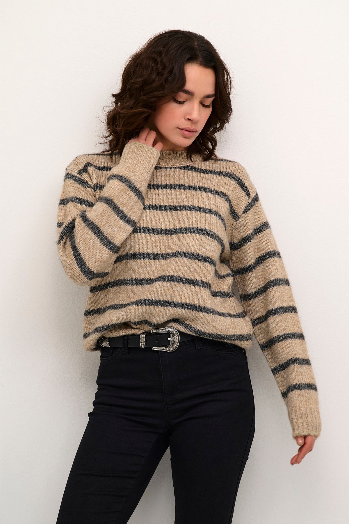 KAtrina Striped Pullover Feather gray melange stripe - 10509257