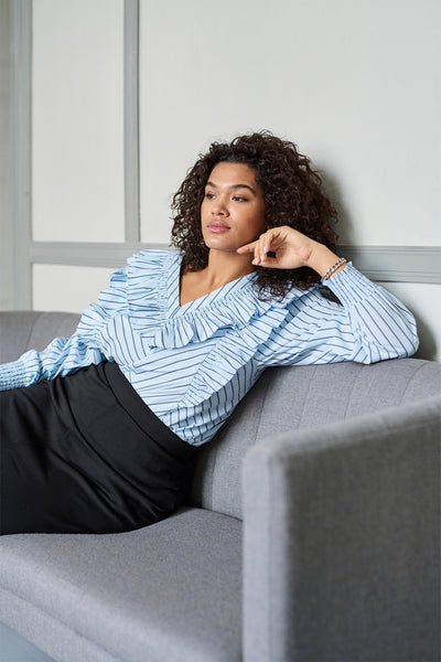 KCjerria Blouse Celestial Blue/Dark Stripe - 10582603 Thumbnail