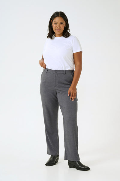 KCmerla Straight Pants Dark grey melange - 10582712 Thumbnail