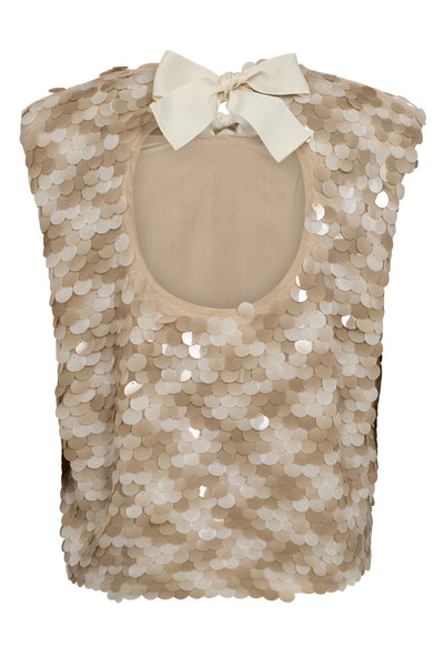 MaxiCC Sequin Bow Top 127-Champagne - 35677 Thumbnail