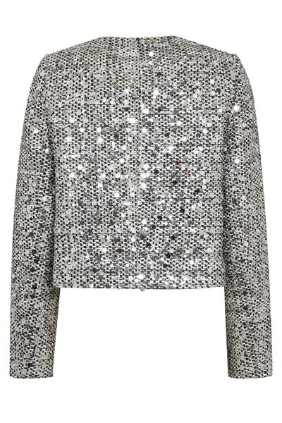 BoucleCC Sequin CocktailJacket 40096-WhiteBlack - 30257 Thumbnail