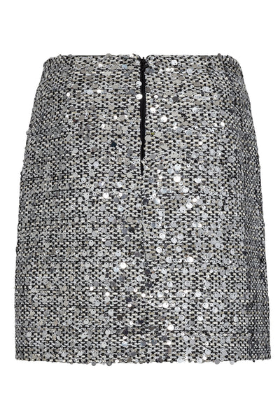 BoucleCC Sequin Mini Skirt 40096-WhiteBlack Thumbnail