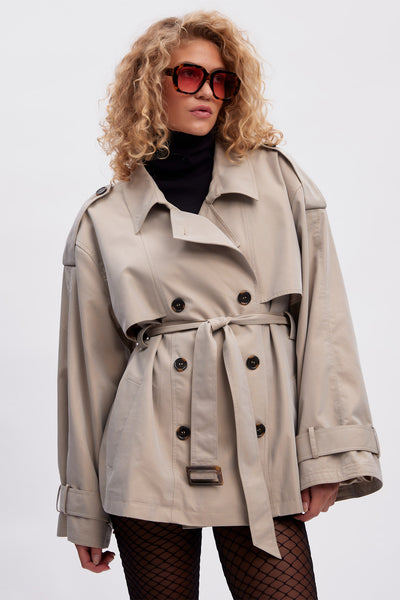 BirdieGZ OZ short trenchcoat Sand trench - 10909183 Thumbnail
