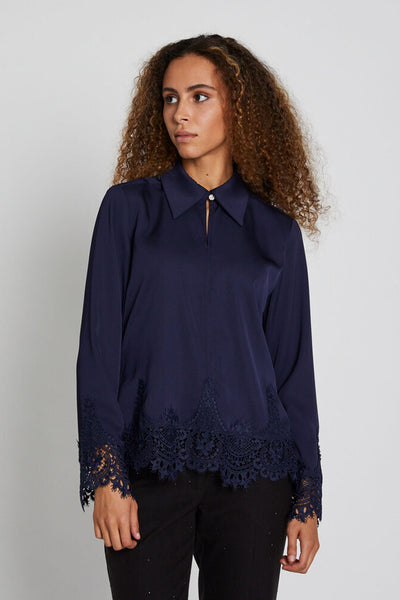 CedarsBBElaina blouse Navy - BBW4270 Thumbnail