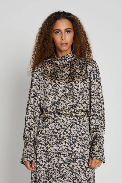 FloretBBChatrine blouse Sand Black Thumbnail