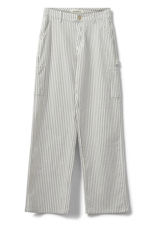 GITTESW TROUSERS 0140 Off White Striped - SNOS250