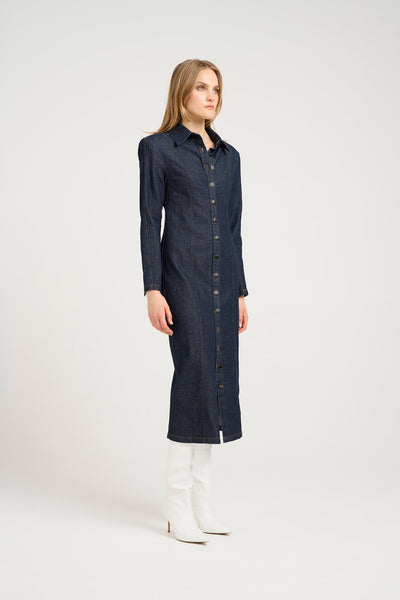 TilmaGZ LS long dress Dark blue Unwashed - 10909777 Thumbnail