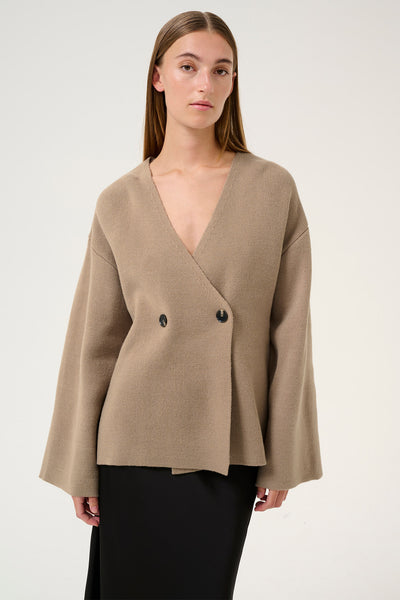 KBThyra Cardigan Simply Taupe - 10105312 Thumbnail