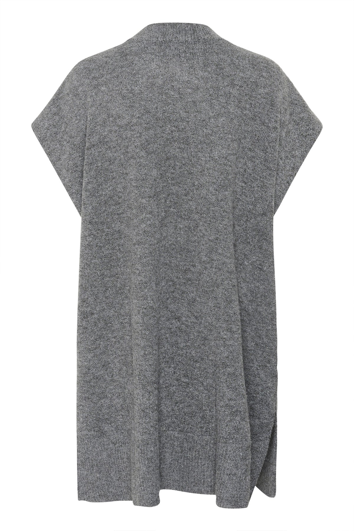 KAannetta Knit Poncho Dark grey melange - 10510119