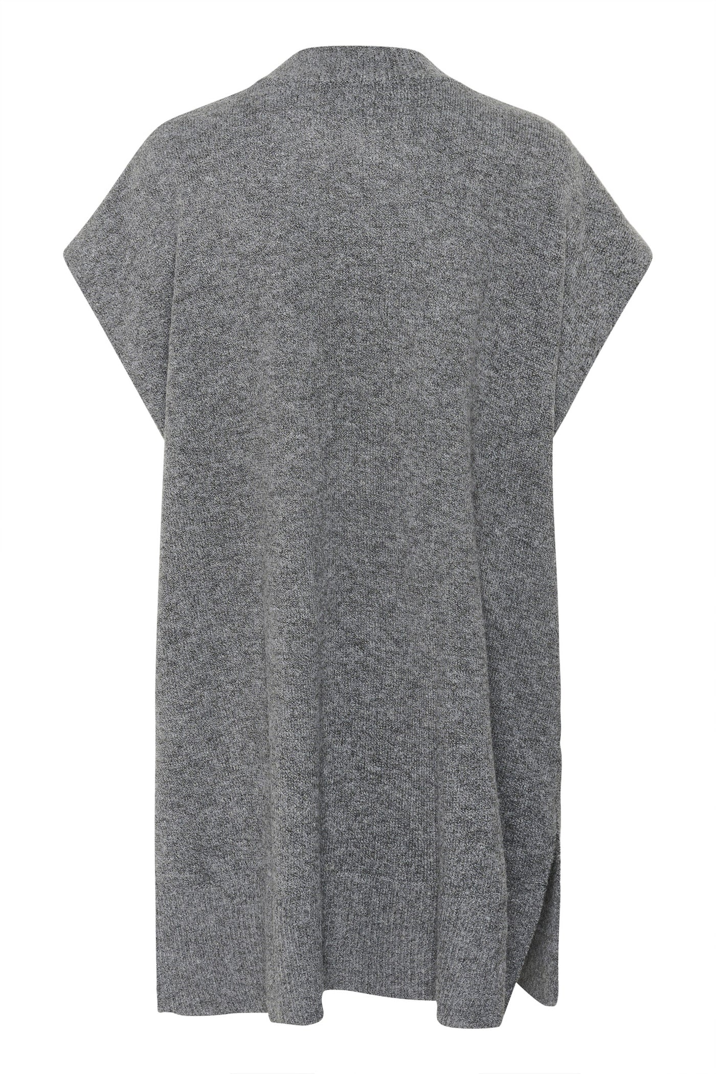 KAannetta Knit Poncho Dark grey melange - 10510119