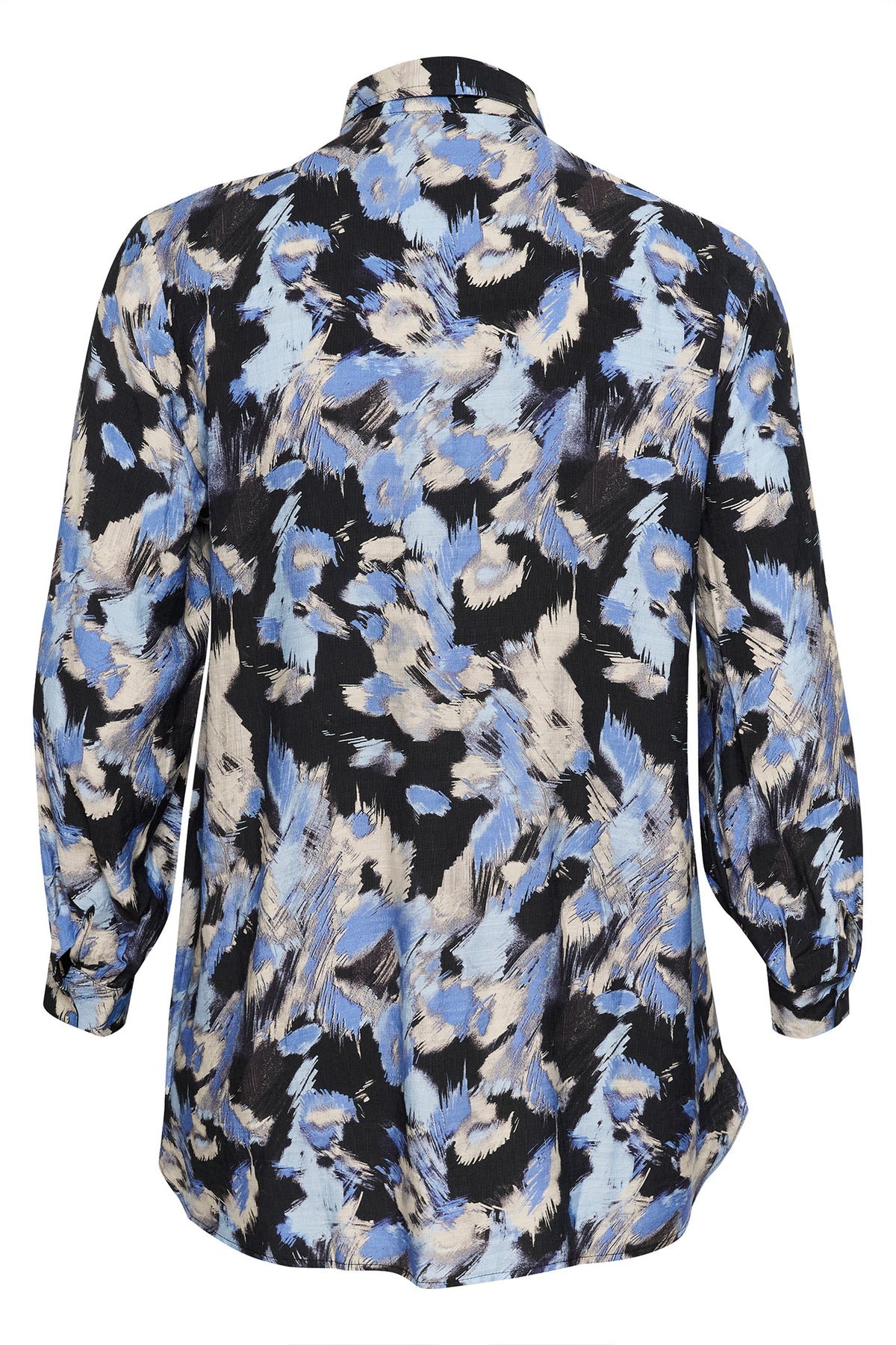 KCtoria Shirt Tunic Black/Blue Graphic Strokes