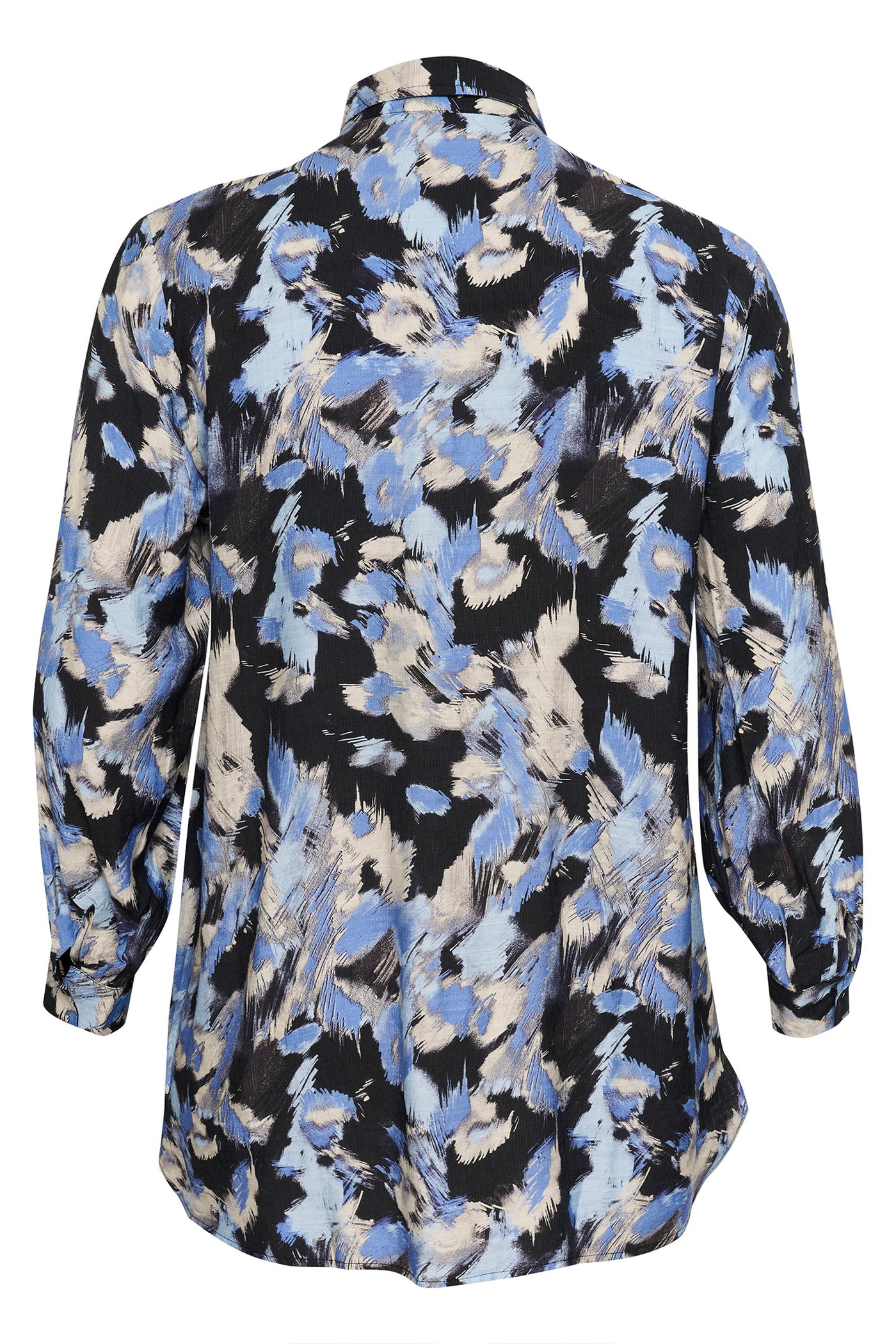 KCtoria Shirt Tunic Black/Blue Graphic Strokes