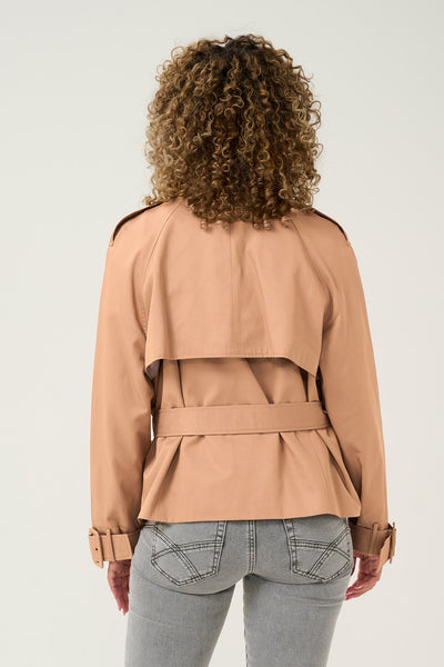 CRRea Crop Trenchcoat Cinnamon Swirl - 10613209 Thumbnail