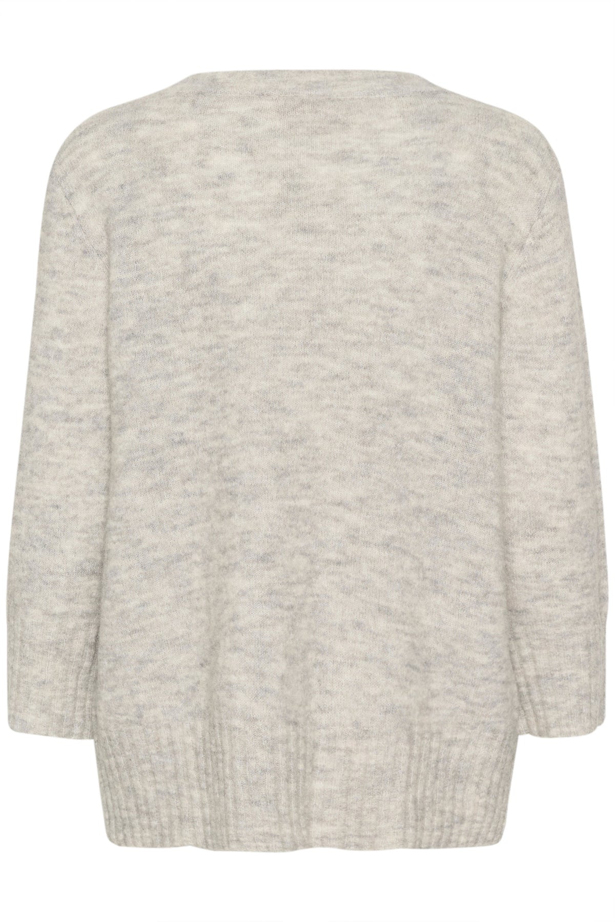 CRBlu Knit V-Neck Pullover Light Grey Melange - 10613236