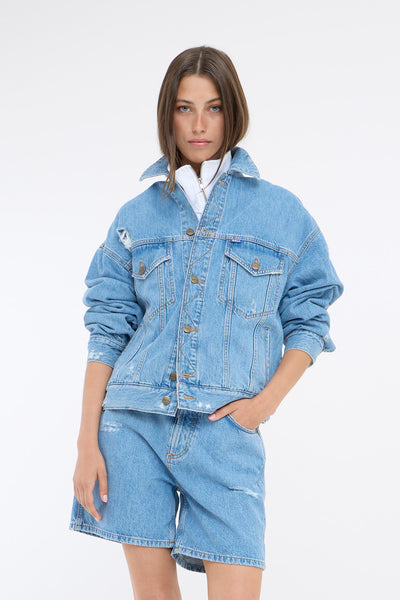 BASERRE CLASSIC DENIM JACKET Light Blue Denim - 50405172 Thumbnail