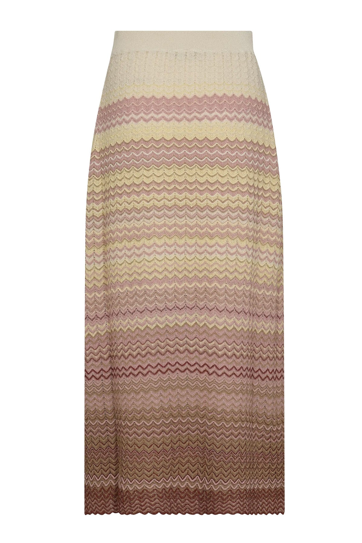 MMHopi Zig Zag Knit Skirt Powder Pink - 170720