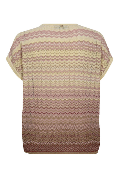 MMShani Zig Zag V-neck Knit Powder Pink Thumbnail