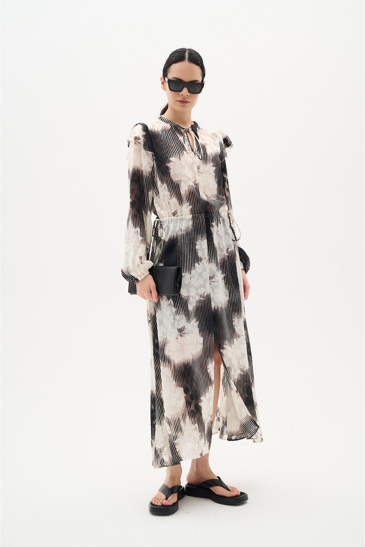 CielleIW Long Dress Neutral Illuminating Florals - 30110493