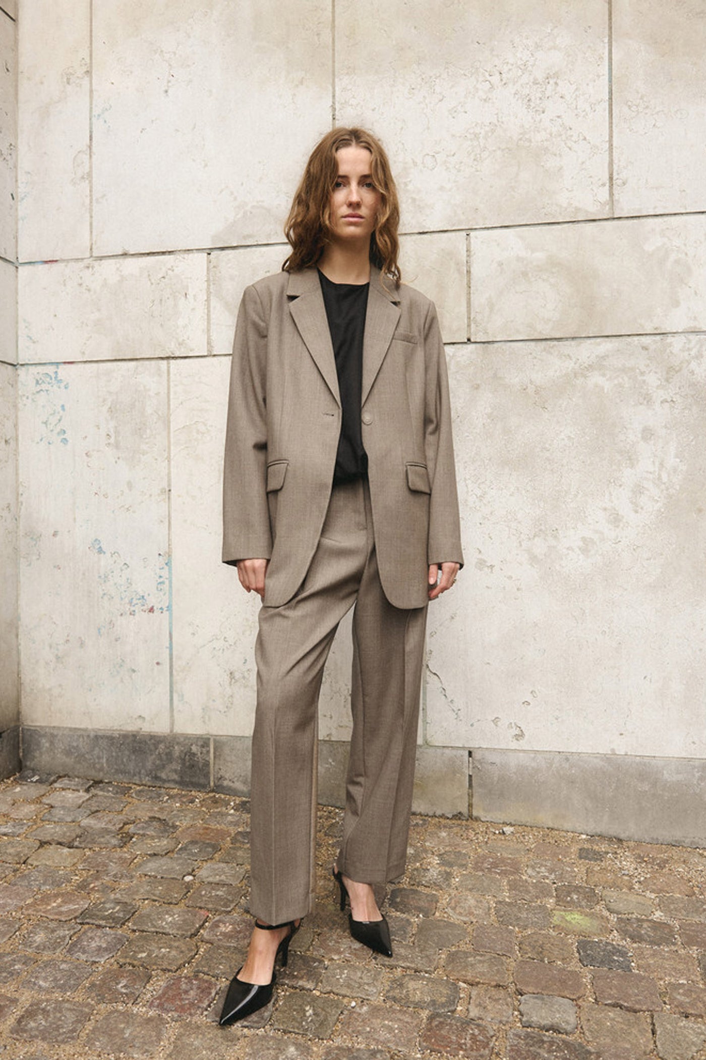 349 Nesra pants 55 Sand melange - HM1017