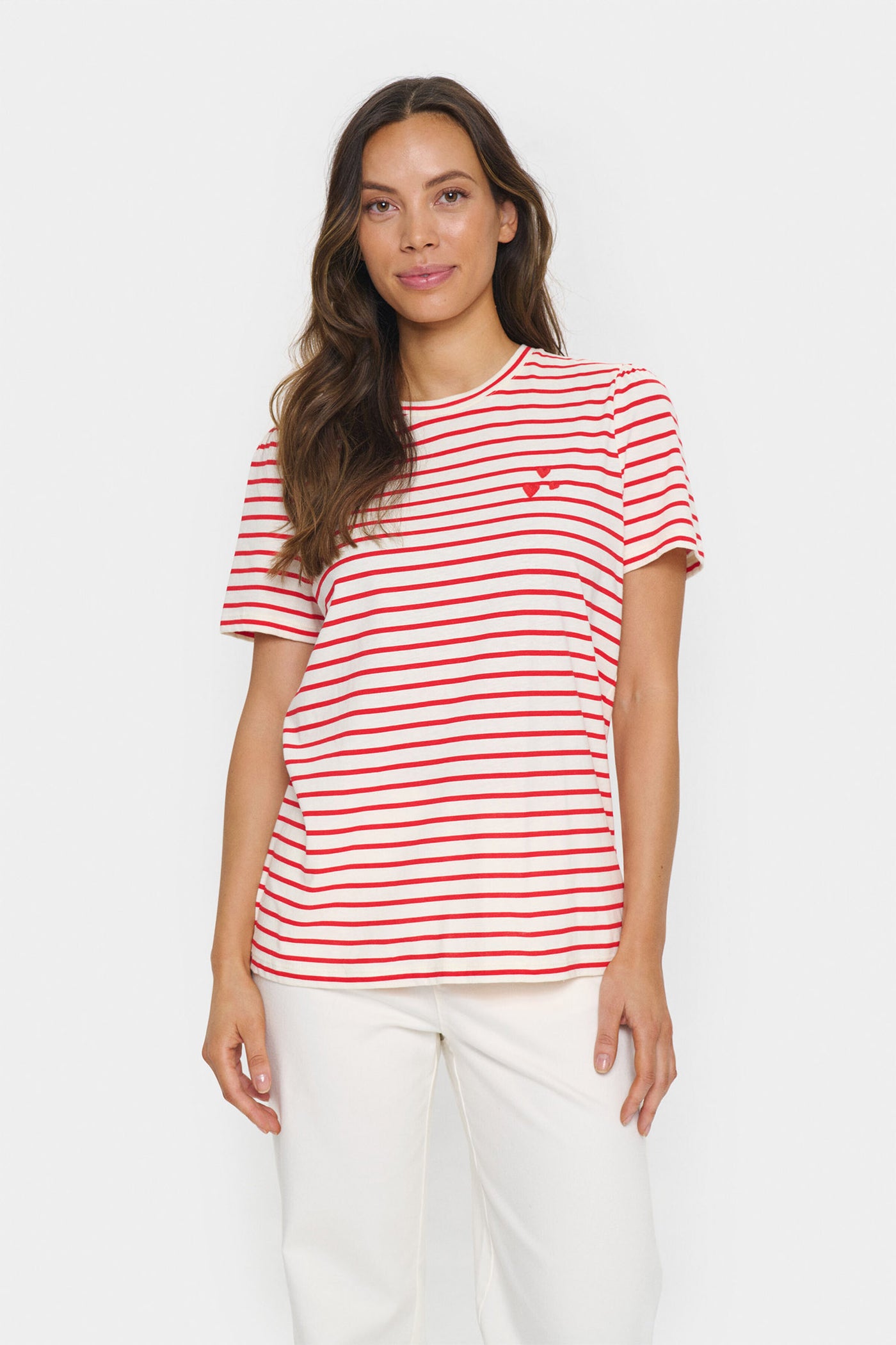 JuciaSZ T-Shirt FlameScarlet White Stripe