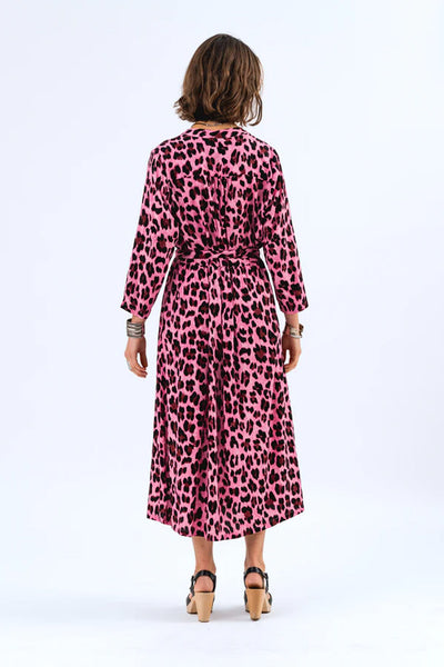 HarperLL Maxi Dress 3/4 98 Neon Pink Thumbnail