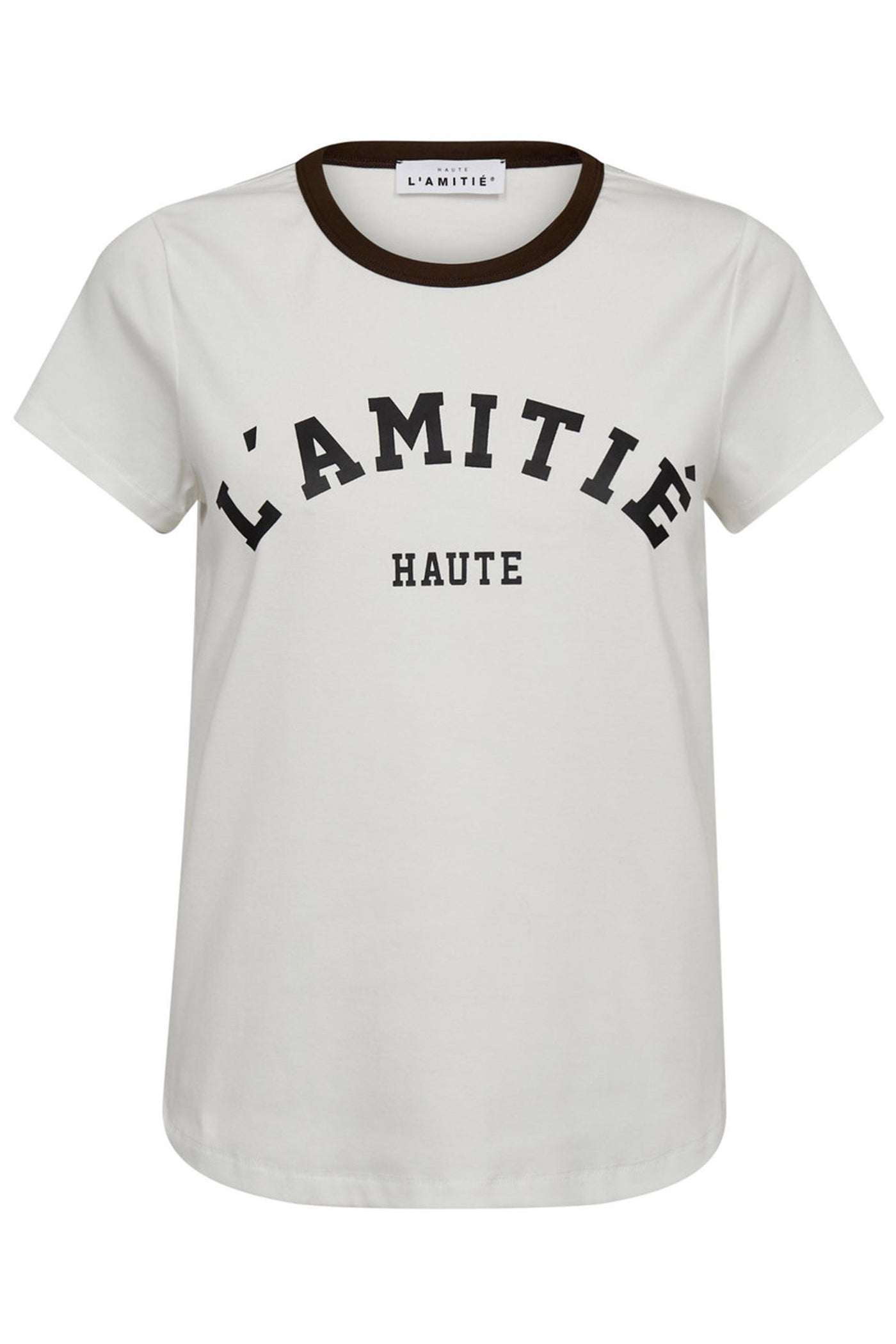 Neckline Logo Tee Off-White/Mocca - HL10006