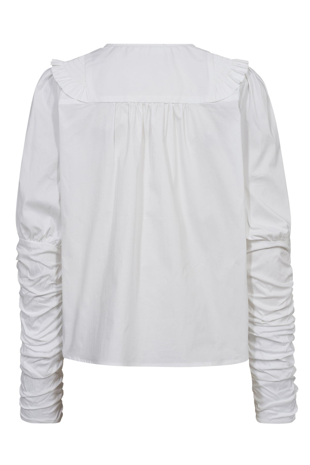 SandyCC Smock Frill Blouse 4000-White - 35698