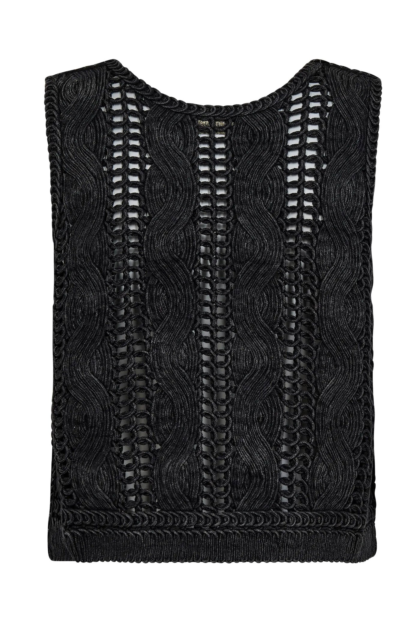 MMAlbanju Knit Lace Vest Phantom - 173250