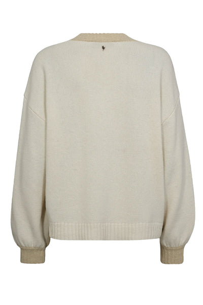 MMBeth Ottili V-neck Knit Boulder - 173270 Thumbnail