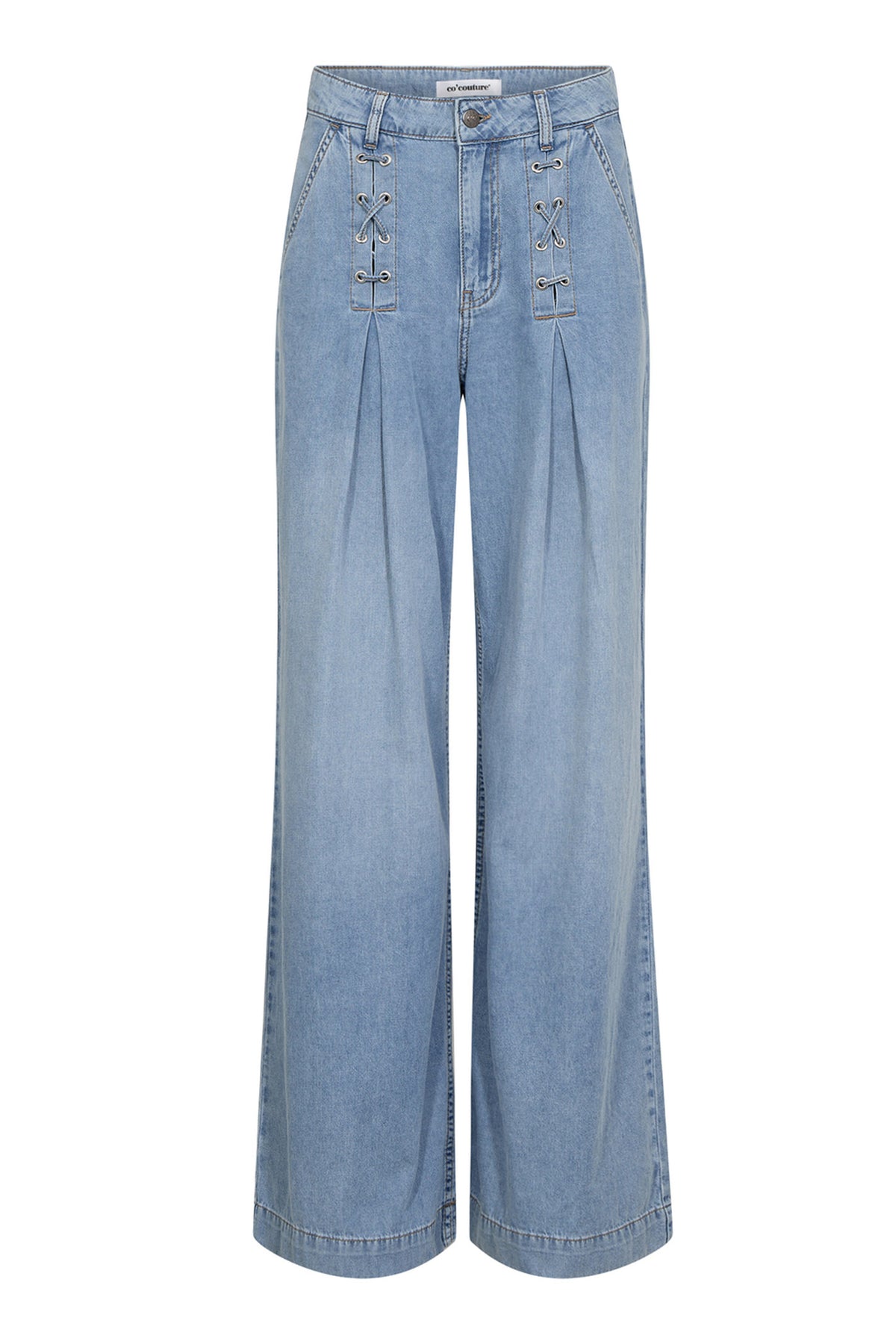 CindyCC Eyelet Wide Jeans 114-Fade Denim - 31529