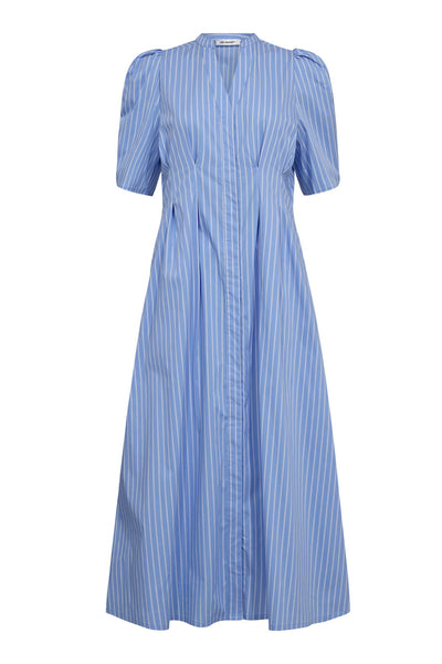 MicaCC Stripe Pleat Dress 23-Pale Blue - 36536 Thumbnail