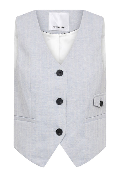 LisaCC Linen Tailor Vest 512-Light blue - 30306 Thumbnail