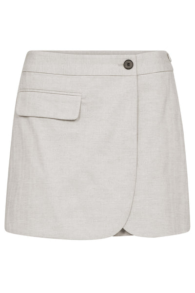 LisaCC Linen Wrap Skort 199-Bone - 34190 Thumbnail