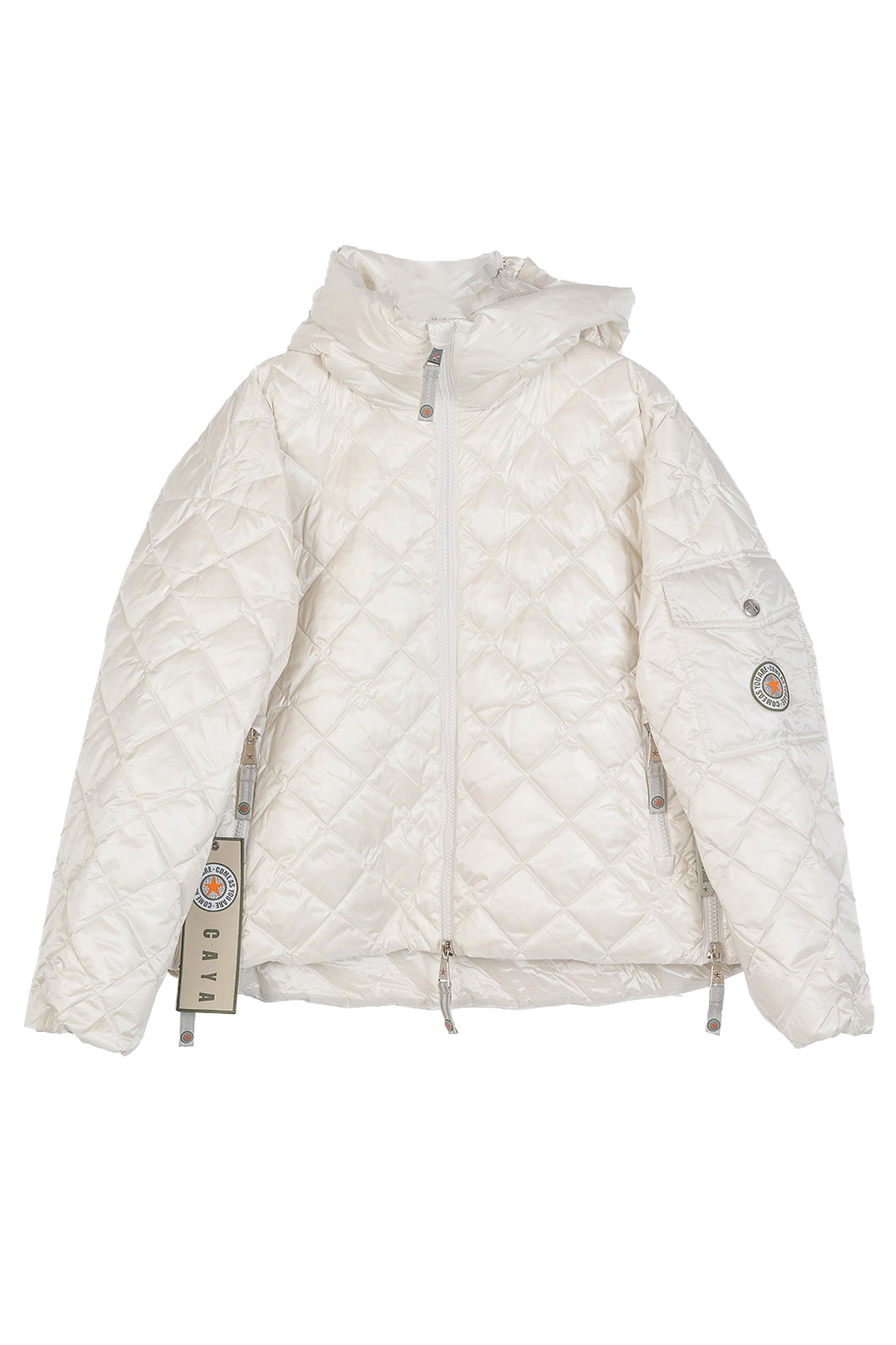 GINNY SHORT DIAMOND JAKKE POP. White - GINNY SHORT DIAMOND