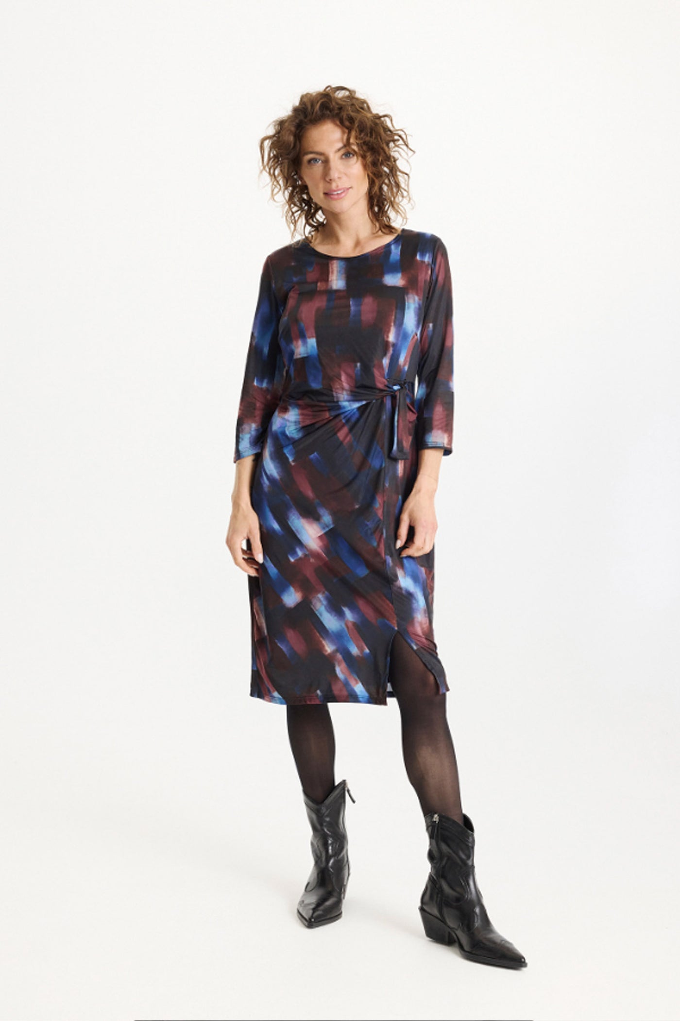 Rosy dress 3/4 sleeves Multi Blue - 16870