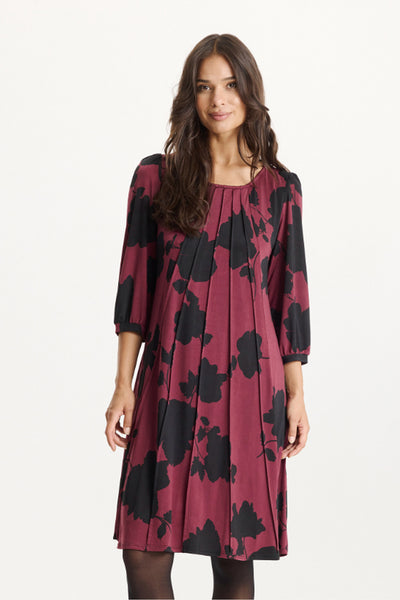 Lucette dress 3/4 sleeves Burgundy - 16876 Thumbnail