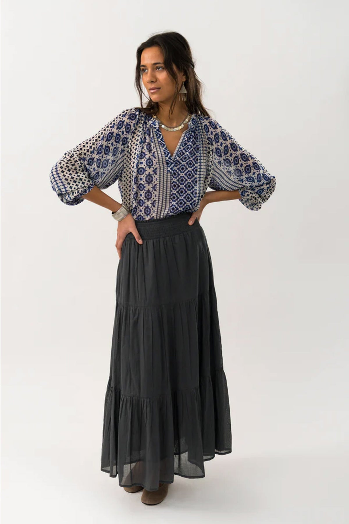 DiamondLL Maxi Skirt 18 Washed Black