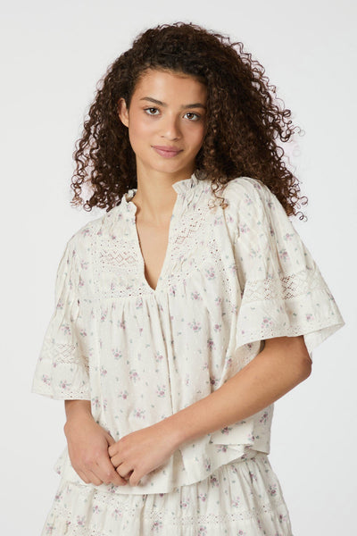 SIAMA DOBBY FLOWER OFF WHITE - 165279 Thumbnail