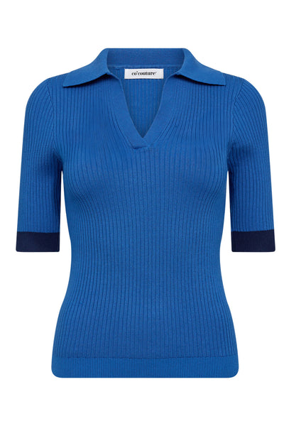 BonnyCC Polo SS Knit 17-Blue - 32205 Thumbnail