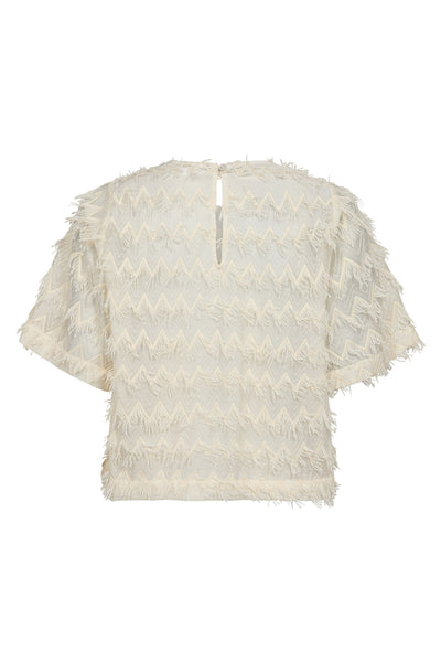 TriangleCC SS Blouse 11-Off white - 35765 Thumbnail