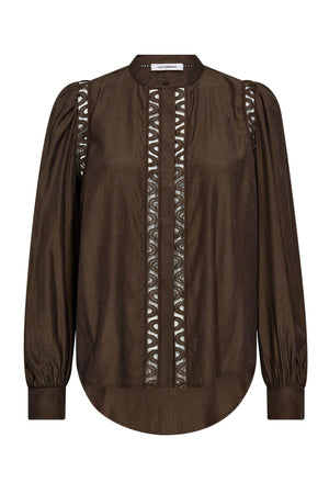 AilaCC Lace Shirt 83-Mocca - 35867