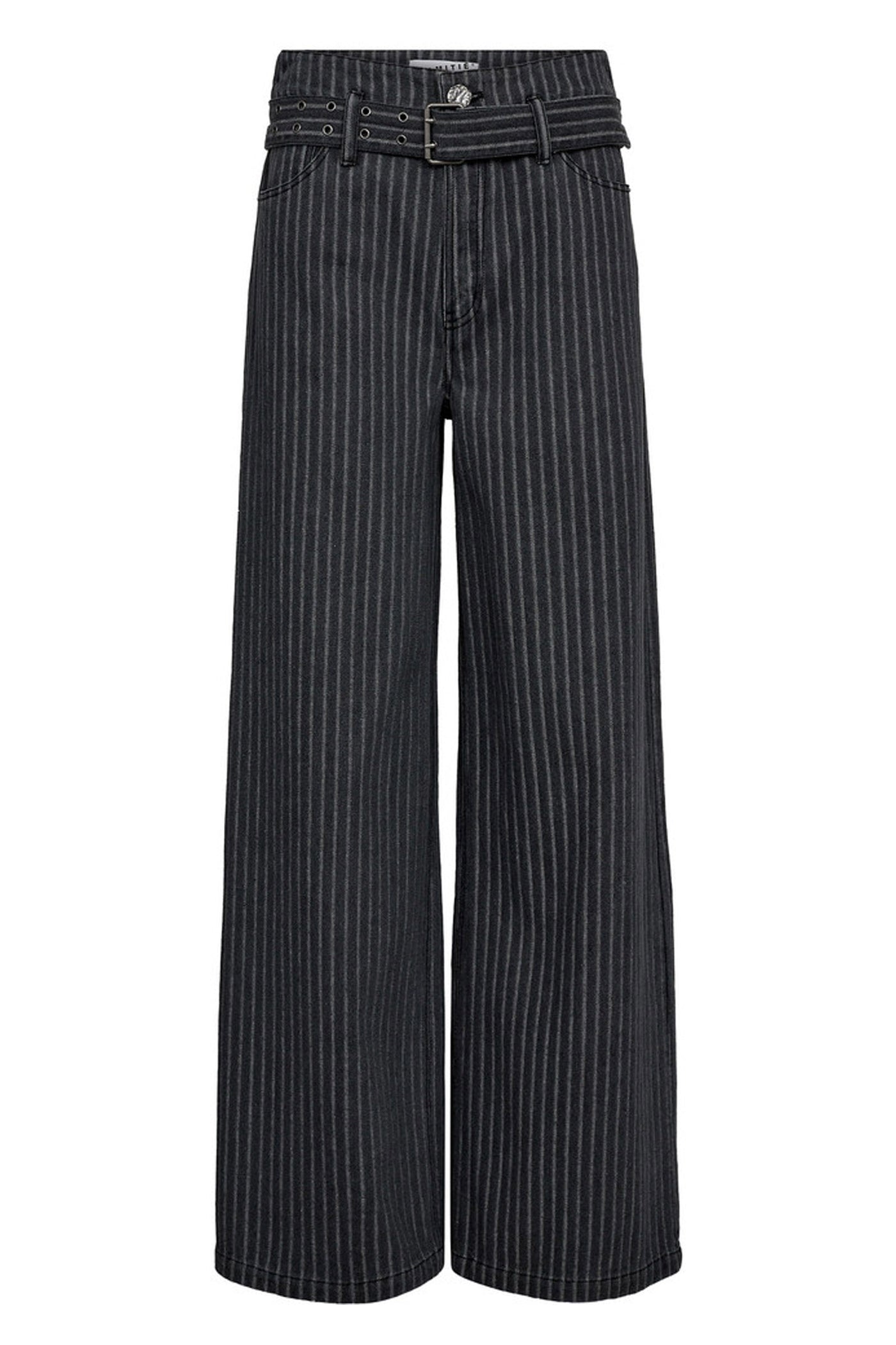 Lou Stripe Belt Jeans DARK GREY - HL10175