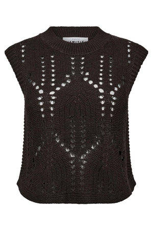 Point Knit Vest Mocca - HL10224